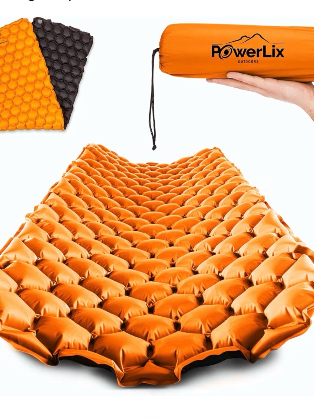 PowerLix Ultralight Inflatable Sleeping Pad Orange